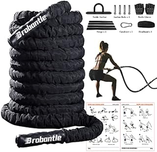 Battle Rope 30FT Battle Ropes for Exercise Workout Rope Exercise Rope Battle Ropes for Home Gym Heavy Ropes for Exercise Training Ropes for Working Out Weighted Workout Rope Exercise Workout Equipment