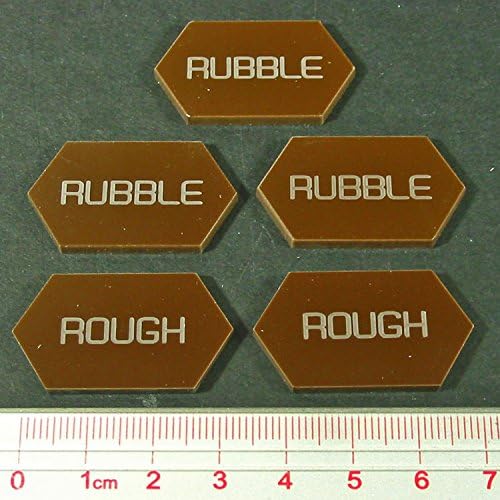 LITKO Mecha Combat Double-Sided Rubble/Rough Tokens Compatible with Battletech, Brown (5)