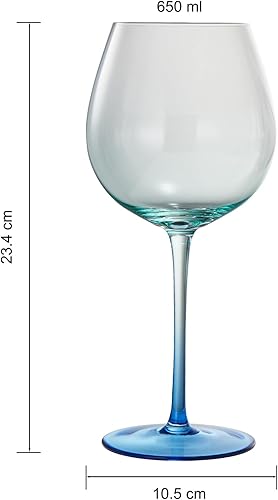 Miniatura 7 de Khen Copas de vino de cristal de dos tonos sopladas a mano  Juego de 4 vasos en forma de globo azul, morado y rosa, color degradado vibrante único