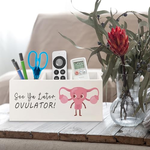 Image of Hysterectomy Gifts Wooden Pen Pencil Holder for Office Desk Accessories, Hysterectomy Recovery Gifts for Women Makeup Brush Toothbrush Holder Organizer