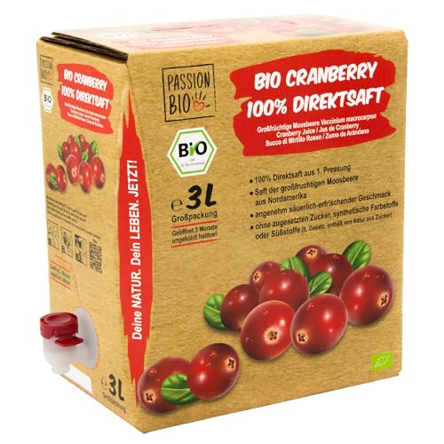Jus de canneberge bio, 3 L – 100% pur jus