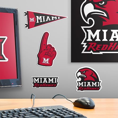 Image of Miami University (OH) 9ct Vinyl Large Deluxe Stickers Variety Pack - Laptop, Water Bottle, Scrapbooking, Tablet, Skateboard, Indoor /Outdoor - Set of 9