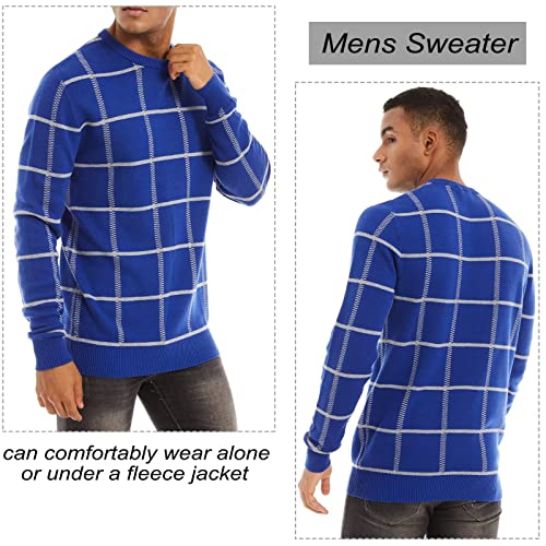 Magcomsen Sweaters For Men Winter Warm Sweater Crew Neck Jumper For Men Fall Lightweight Sweaters Basic Sweater Slim Pullover Sweaters Mens Soft Casual Sweater Blue #TOP6