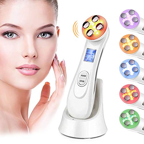 Ultrasuoni Viso Antirughe,Ultrasuoni Terapia LED Radiofrequenza Viso e Corpo Massaggiatore Viso Antirughe, Anti-età per la Pelle Dell'acne per il Ringiovanimento Della Pelle Cura del Viso Quotidiana