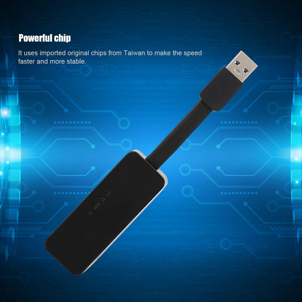 Ejoyous Puce Rapide et Stable, Transmission Efficace du Signal, sécurité des données avancée, Carte réseau RTL8153, Adaptateur USB Gigabit Ethernet 10/100/1000 Mbit/s, Compatible avec Divers