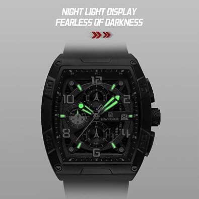 NAVIFORCE Men's Watch Fashion Sport Wrist Watches (Chronograph/Waterproof/Luminous/Calendar) Silicon Strap Quartz Watch for Men