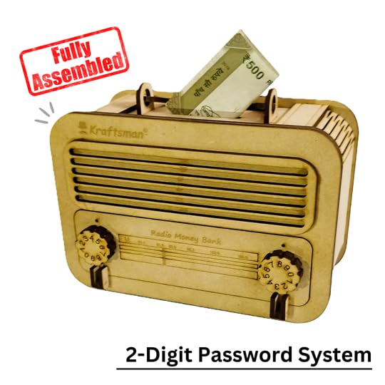 Kraftsman® Wooden Money Safe for Kids and Adults | Make in India (Radio Style) (B09MKP7H5Y) Amazon Price History, Amazon Price Tracker
