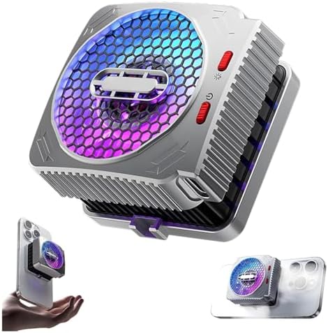 Magnetic Phone Cooler - MX2 Glacier Radiator, 30W Magnetic Heat Dissipation King, Cellphone Radiator with Dual Semi-Conductor Cooling Chip, Magnetic Cell Phone Cooler for Gaming (1PC)
