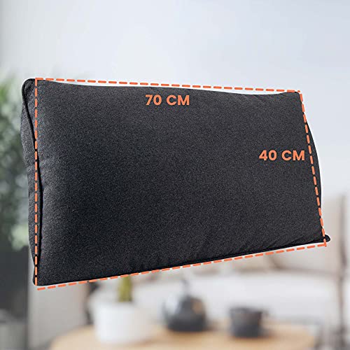 Sofakissen mit Füllung und Bezug - Sofakissen Groß 40x70 cm - Couchkissen Schwarz 2er Set viel Füllung – OekoTex zertifizierte Zierkissen Sofa & Couch – Bequeme Dekokissen Wohnzimmer, Schlafzimmer