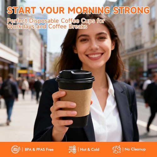 METAPRINT 100 Pack 16 oz Coffee Cups