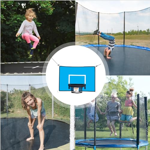 Aro de baloncesto de trampolín con mini balones y bomba de aire manual 4