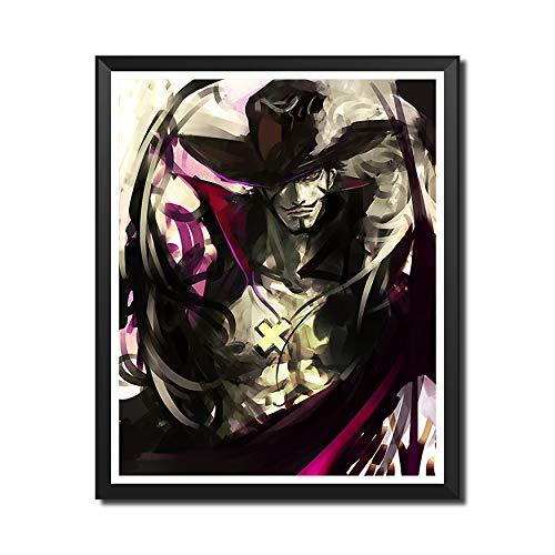 Yansang ONE PIECE Dracule Mihawk Anime Art Prints Wall Art Picture for Bedroom Home Decor Canvas Print Poster,8 x 10 Inches,No Frame