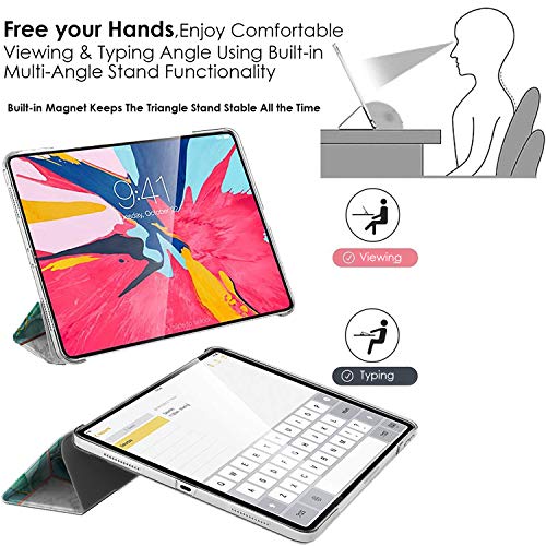 Image of DuraSafe iPad Pro 12.9 inch 4th Gen 2020 Cover A2229 MY2H2HN /A MY2J2HN /A A2069 MXAT2HN /A MXAV2HN /A MXAU2HN /A MXAW2HN /A A2233 MY3K2HN /A MY3J2HN /A MXFY2HN /A MXG12HN /A MXFX2HN /A MXG02HN /A - Marble Green