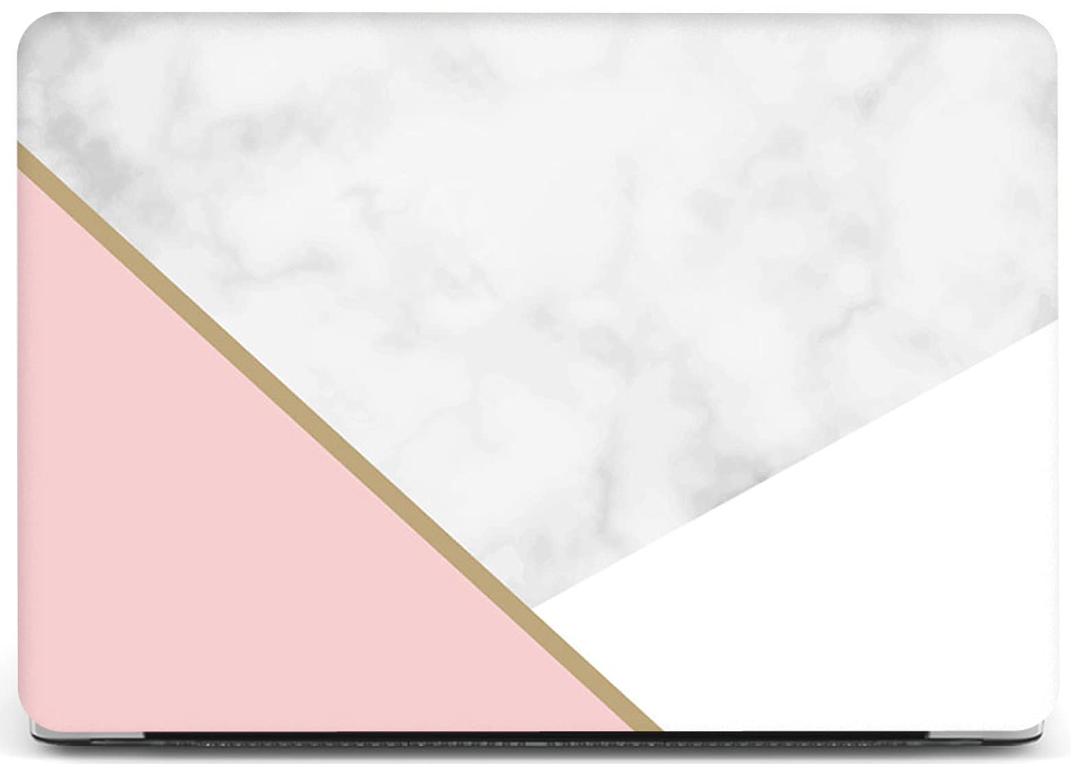 MacBook Air 13 inch Hard Case for Model A1369 / A1466, AQYLQ Smooth Touch Ultra Slim Matte Plastic Rubber Coated Protective Shell Cover, DL-56 White & Pink marble