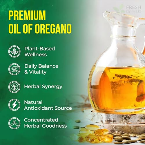 Image of FreshDrinkUS, Premium Oregano Black Seed Oil Softgels | 330 Count | Blend of 300mg Oregano Oil + 200mg Black Seed - Plant-Based Source of Natural Antioxidants.