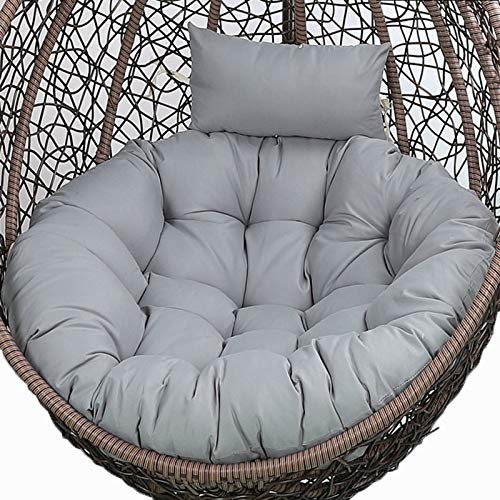 Egg Chair Cushion, Outdoor Cushion Replacement for Hanging Egg Chair Swing, Thicken Round Hanging Hammock Chair Cushion Only, Washable Papasan Chair Cushions Grey MBVBN