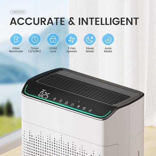 air purifier for home large room up to 1690 ft hepa filter with pm 25 monitor wifi and alexa compatible dual air intake for smoke odor pets white