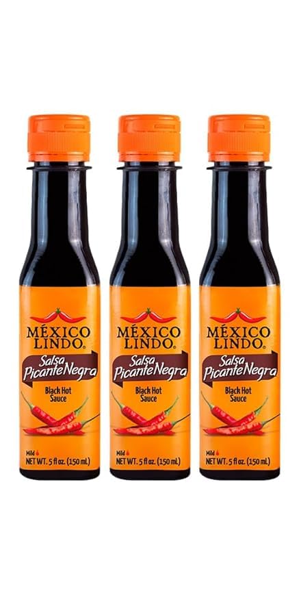 Miniatura 8 de Mexico Lindo Picante Negra - Expositor de salsa picante, 5 onzas líquidas, paquete de 3