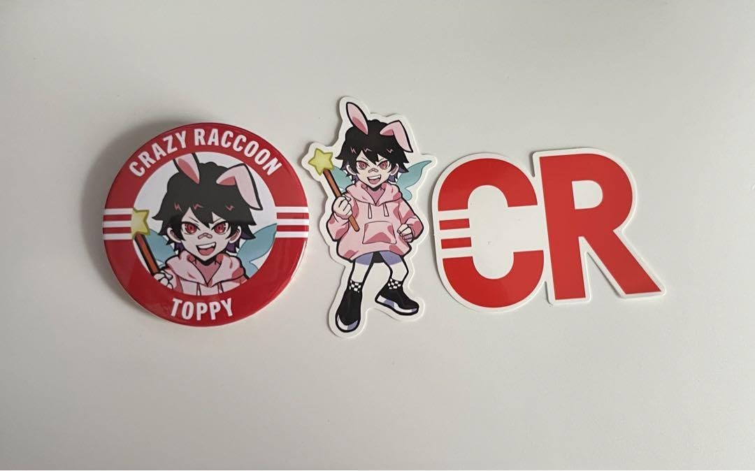 Amazon.co.jp: crazy raccoon とっぴー 缶バッジ ステッカー ホビー