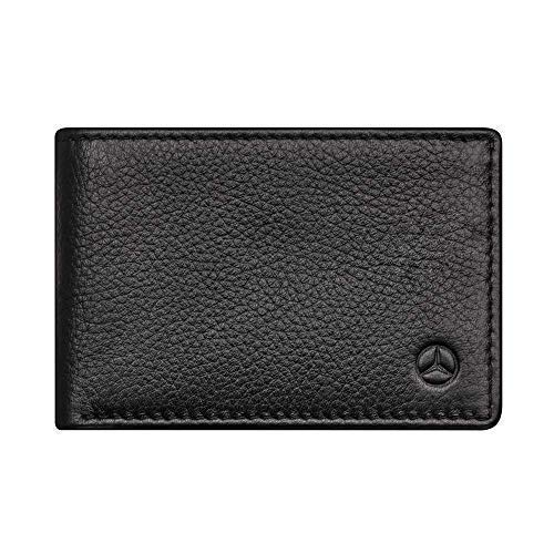Mercedes Benz Original Hombre Mini / Monedero Pequeño Cuero de Vaca con Rfid Protección Negro 10,5 X 2 X 7CM