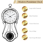 CLXEAST 20 Inch Black Metal Pendulum Wall Clock, Large Schoolhouse Regulator Wall Clocks for Living Room Decor,House Warming Gifts New Home,Gifts for Women - Image 3