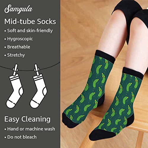 Image of Crew Socks for Woman Size 6-8 Tropical Wildlife Bright Teal Girls Socks