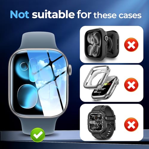 Image of LK 8 Pack for Apple Watch Series 11 Screen Protector 46mm [Upgrade Soft TPU Film - Strong Absorption] HD Ultra-Thin for Apple Watch 46mm Screen Protector Series 10, High Touch Screen, Anti-Scratch