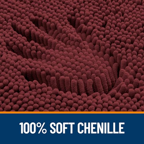 Image of OLANLY Bathroom Rugs 34x21, Extra Soft Absorbent Chenille Bath Rugs, Rubber Backing Quick Dry, Machine Washable Bath Mats for Bathroom Floor, Tub and Shower, Home Decor Accessories, Andorra Red-Brown