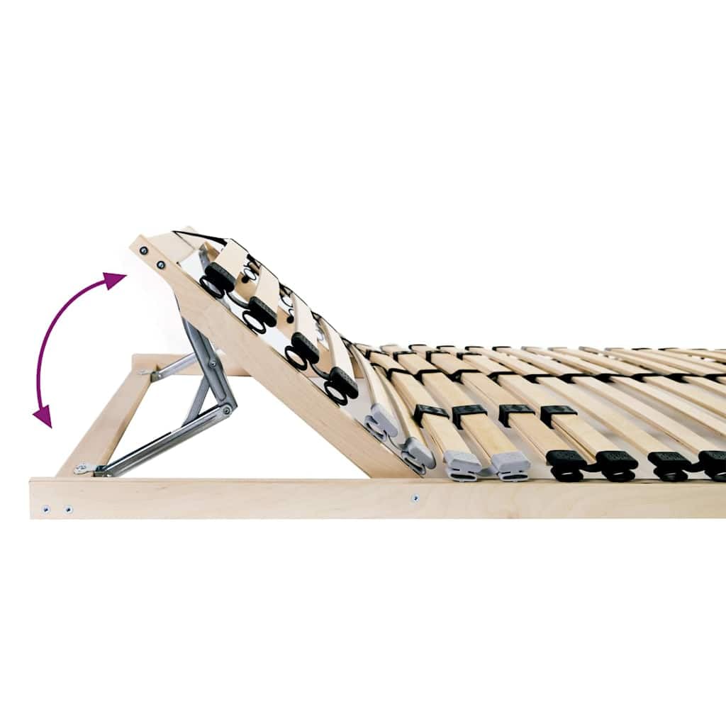 Somier de láminas marrón de madera maciza de haya, 90 x 190 cm, somier fijo para dormitorio, habitación infantil, habitación juvenil, soporte estable para colchón, fácil montaje