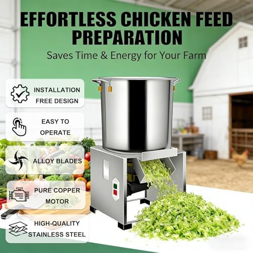 Heavy-Duty Vegetable Chopper, 2800 RPM Commercial Food Processor, 110V 1200W, 50-200kg/h Output for Farms, Livestock, and Ranches - Efficient, Durable, High-Performance Kitchen Equipment