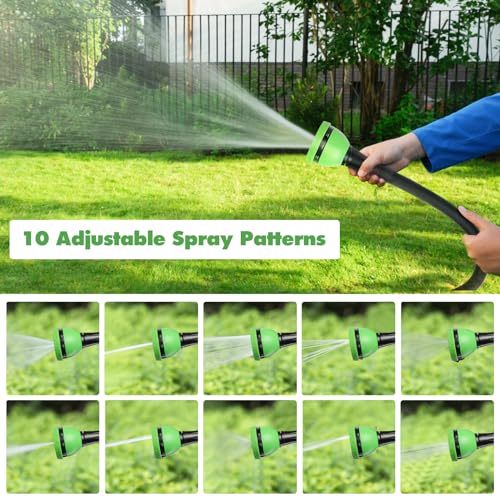 BicycleStore Watering Wand, Bendable 27inch Garden Hose Wand with 10 Adjustable Spray Patterns and Thumb Flow Control, Long Hose Nozzle Sprayer for Hanging Baskets, Shrubs, Garden and Lawn