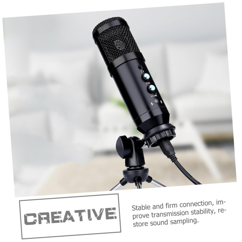 Mipcase 1Satz USB Kondensatormikrofon mit Stativ Professionelles Computermikrofon für Gaming Podcasting Musikproduktion Hochwertige Stimmwiedergabe Kompatibel mit PC Tablet