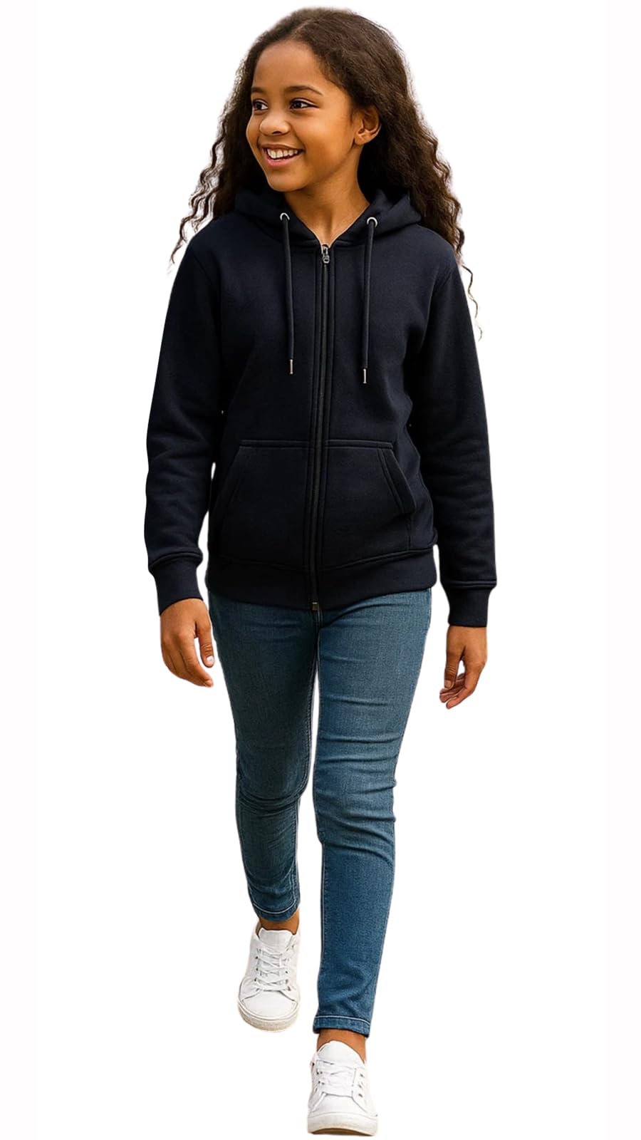 True Face Unisex Kids Black - Same Cord Kids Fleece Zip Up Hoodie Hoodies For Boys And Girls, Casual Hoody Comfy Zipper Jackets For Children Plain Hooded Sweatshirt Pe School Jumper (,11-12 Years)