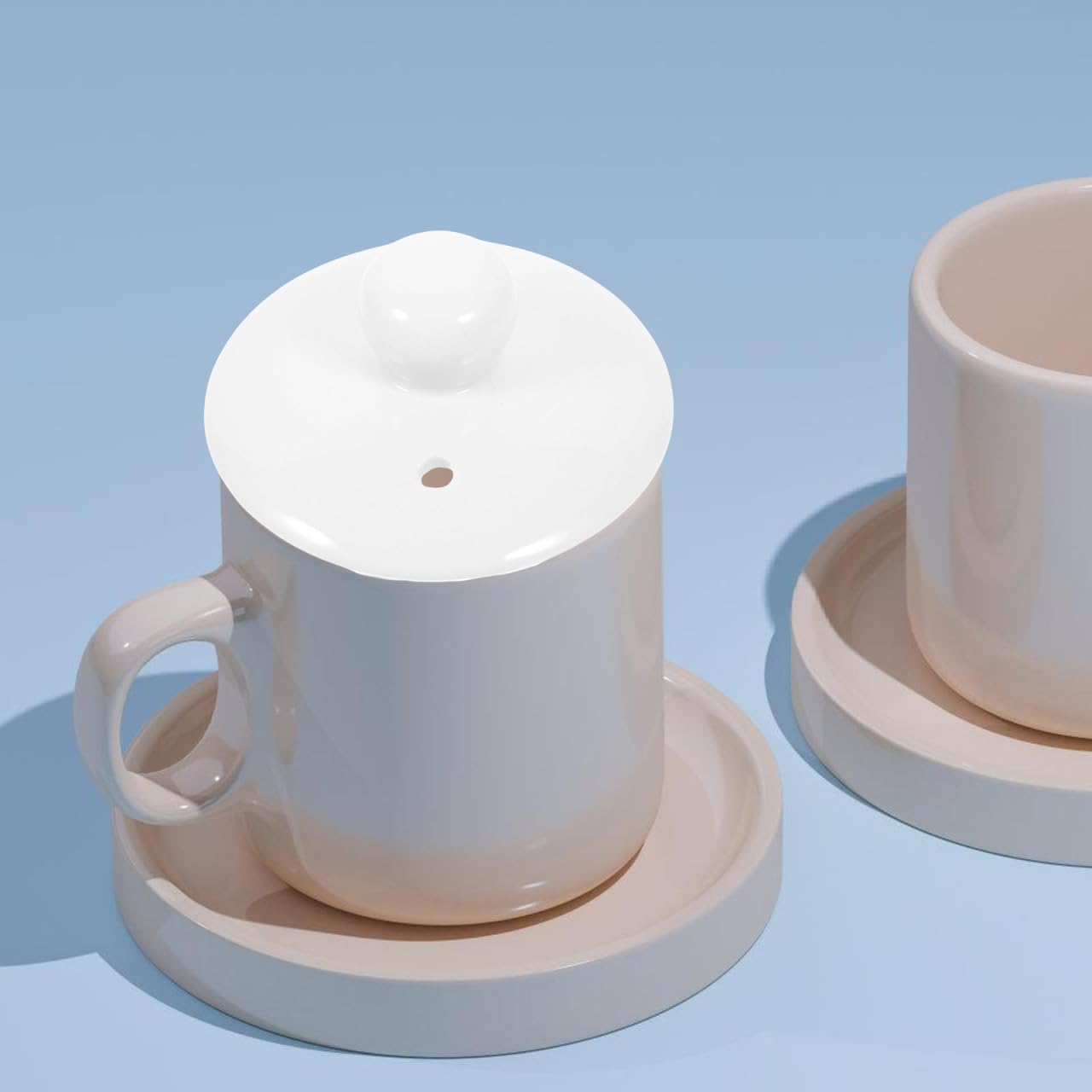 INOOMP Couvercle De Tasse À Thé En Céramique Blanche 2.17 in Couvercle De Théière De Remplacement Universel Joint Étanche Surface Brillante Accessoire Pour Théière