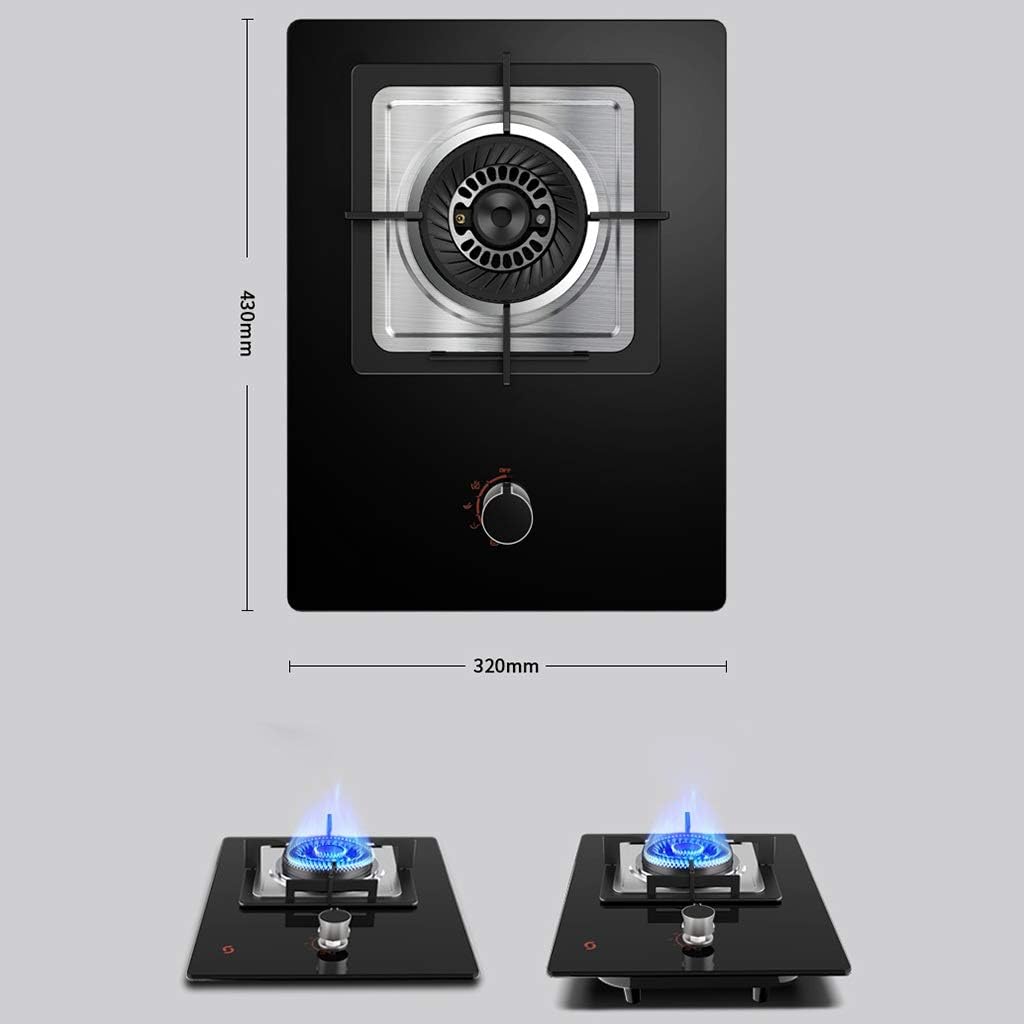 Gas Stov Built-inGas hob|Cooking Zones Stove|Three-Ring Burner |High Temperature Explosion-Proof Panel |5.2KW|Easy to Clean Compatible with All Cookware （Black [Energy Class A] (Color : NG) (Ng )