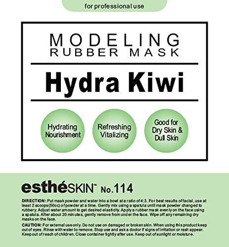 Estheskin Peel Off Type Modeling Mask Powder For Facial, Skin Care, Professional Size, 35Oz (2.2Pound) 1Kg, 1 Pack With 3Pcs Mixing Bowl Set (114.Hydra Kiwi) #TOP1