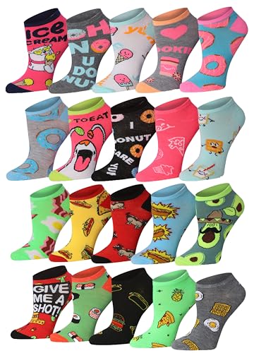 Image of Tipi Toe Women's 20 Pack Colorful Low Cut Socks - Lightweight, Breathable Design for All-Day Comfort Sizes 9-11 /10-13