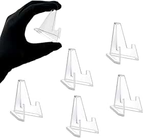 Kit 5 Expositor Suporte Acrilico Para Moeda Notas Cédulas Medalha Cards 54x35mm
