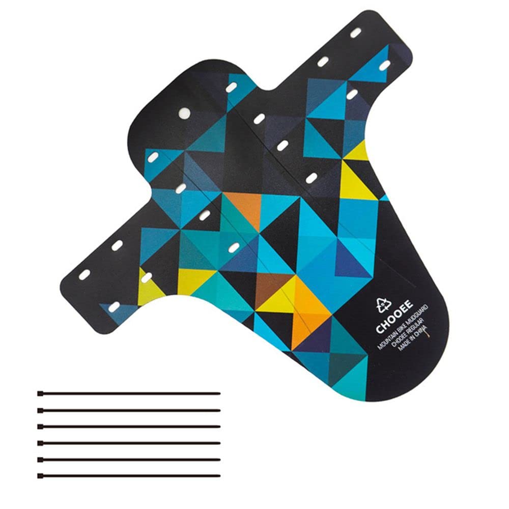 Universal Carbon Fiber Mudguard With Cable Ties, Mountain Front and Rear Mud Guard Cycling Fenders(F)