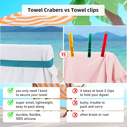 Forestlang Towel Bands (4 Pack), Beach & Pool & Cruise Chairs, Cruise Essentials & Beach Accessories, The Better Towel Holder Beach Towel Clips (Turquoise) #TOP2