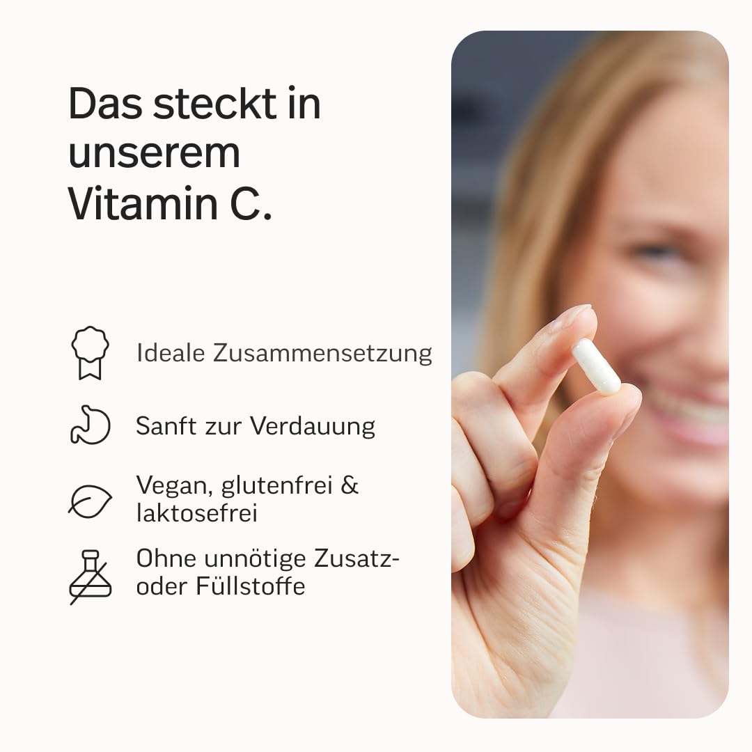 edubily® Vitamin C Kapseln 500 mg - Vitamin C Komplex aus gepuffertem Vit. C als Calciumascorbat und fettlöslichem Vit. C als Ascorbylpalminat (250 Kapseln)
