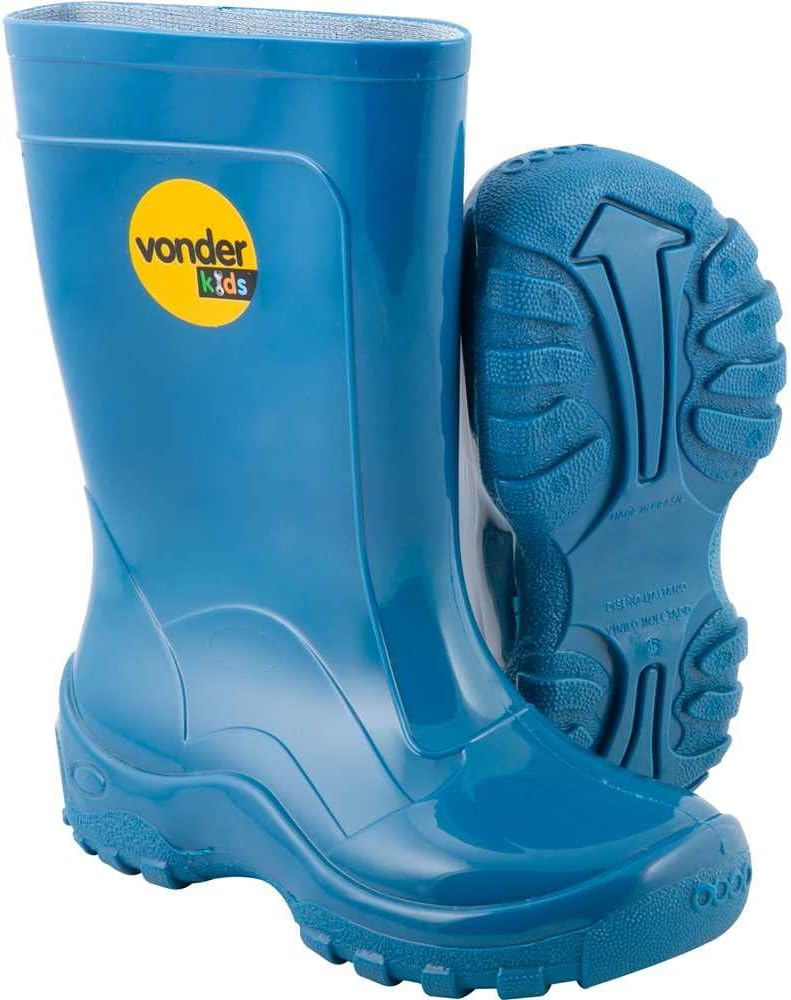 Vonder, Bota Infantil De Pvc, Azul, Com Forro, 24/25.