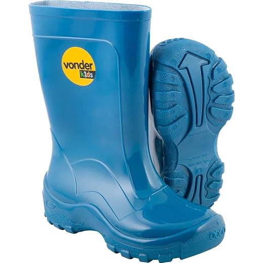 Vonder, Bota Infantil De Pvc, Azul, Com Forro, 24/25.