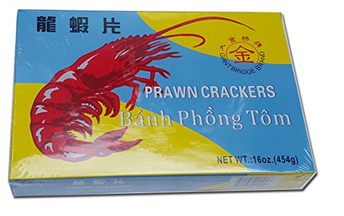 16oz Prawn Crackers Shrimp Chips Banh Phong Tom Giant Bridge Brand Deep Fry