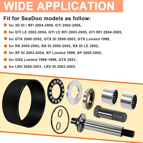 Image of YMT Complete Jet Pump Rebuild Kit & Impeller Removal Installation Tool Compatible with SeaDoo 1998-2006 GTI GTX RFI RX RXDI XP Limited GSX GTS LRV DI