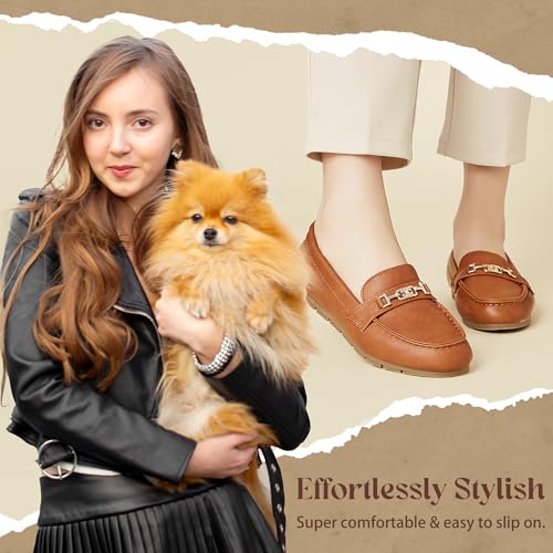 Image of Loafers for Women Comfortable Slip On Flats with Memory Foam Insole for Daily Wearing