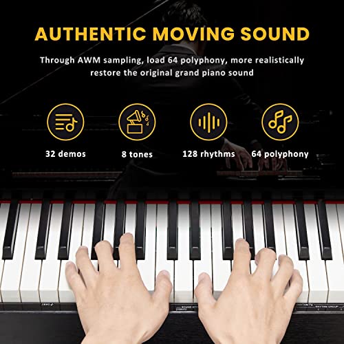 EROMMY Piano numérique avec 88 touches – Piano électronique portable avec pédale de sustain – 2 haut-parleurs stéréo de… - Les Beatles, Paul McCartney, John Lennon, RIngo Starr, George Harrison EROMMY Piano numérique avec 88 touches - Piano électronique portable avec pédale de sustain - 2 haut-parleurs stéréo de… – Image 3
