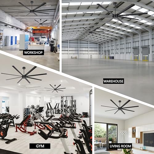 Ohniyou 049-96B 96'' Large Industrial Ceiling Fan - Dc Motor Shop Ceiling Fan With Remote Control Commercial Ceiling Fan thumb #6