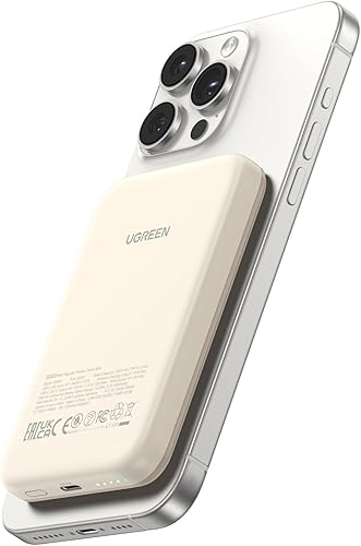 UGREEN Banco de energía magnético delgado de 5000 mAh, cargador portátil inalámbrico de 15 W, paquete de batería para iPhone 1515 Plus15 Pro15 Pro