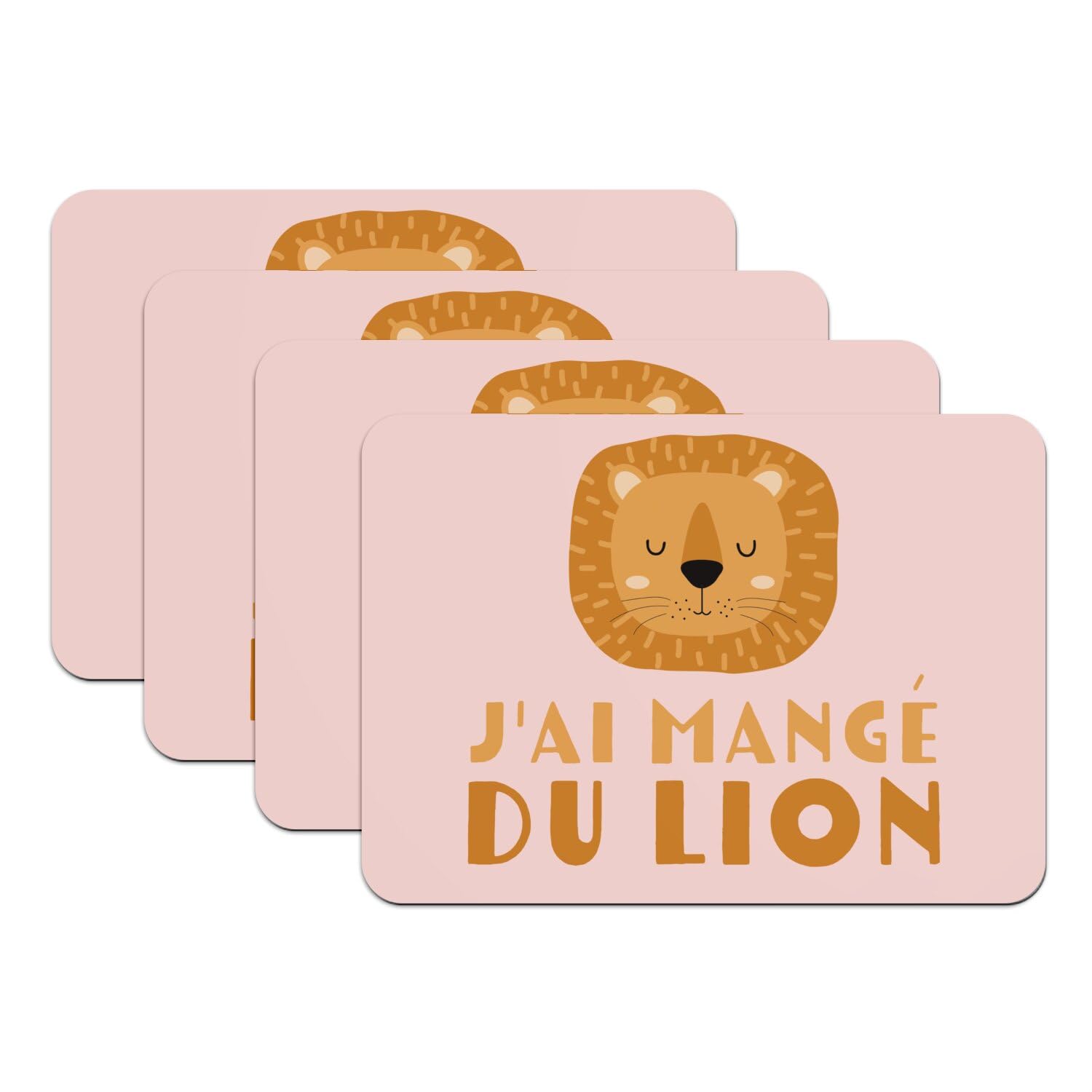Sets de table rose j'ai mangé du lion pour partager des moments complices en famille